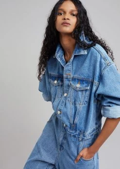 Paper Moon Jas Denim Jumpsuit - Dark Indigo CLOTHING
