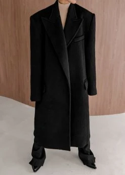The Frankie Shop CLOTHING John Oversized Coat - Black