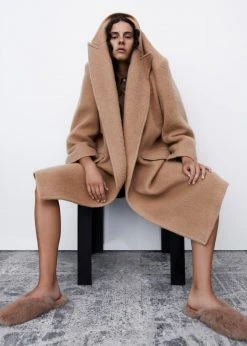 The Frankie Shop CLOTHING John Oversized Coat - Camel