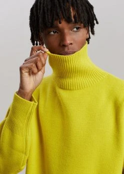 The Frankie Shop Joya Roll Neck Sweater - Citron