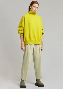The Frankie Shop Joya Roll Neck Sweater - Citron