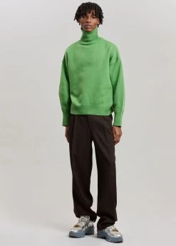The Frankie Shop Joya Roll Neck Sweater - Kermit CLOTHING