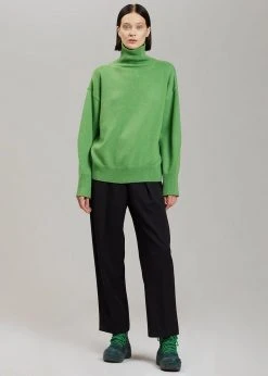 The Frankie Shop Joya Roll Neck Sweater - Kermit CLOTHING