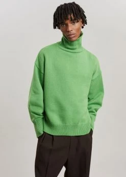 The Frankie Shop Joya Roll Neck Sweater - Kermit CLOTHING
