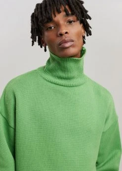 The Frankie Shop Joya Roll Neck Sweater - Kermit CLOTHING