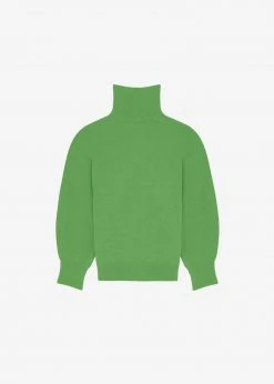 The Frankie Shop Joya Roll Neck Sweater - Kermit CLOTHING