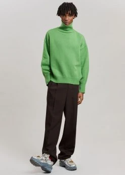 The Frankie Shop Joya Roll Neck Sweater - Kermit CLOTHING