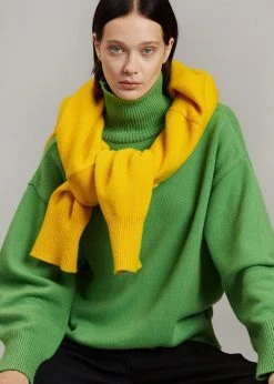 The Frankie Shop Joya Roll Neck Sweater - Kermit CLOTHING