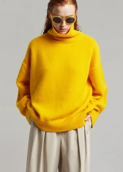 The Frankie Shop Joya Roll Neck Sweater - Marigold CLOTHING