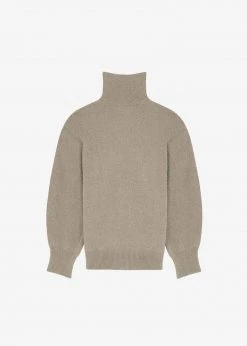 The Frankie Shop Joya Roll Neck Sweater - Taupe CLOTHING