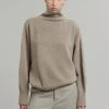 The Frankie Shop Joya Roll Neck Sweater - Taupe CLOTHING