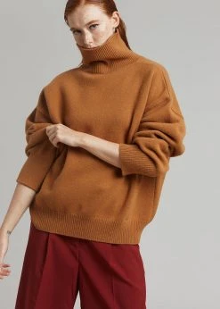 The Frankie Shop CLOTHING Joya Roll Neck Sweater - Terra Cotta