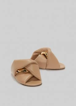 SHOES JW Anderson Chain Flat Sandals - Taupe