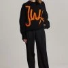 JW Anderson Crewneck Cable Jumper - Black/Orange