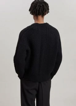JW Anderson Crewneck Cable Jumper - Black/Orange 16 JW Anderson Crewneck Cable Jumper - Black/Orange