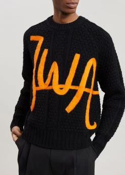 JW Anderson Crewneck Cable Jumper - Black/Orange 14 JW Anderson Crewneck Cable Jumper - Black/Orange
