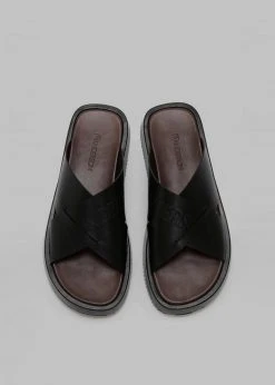 Vacation Edit JW Anderson Flat Platform Sandal - Black