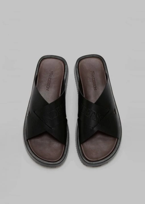 Vacation Edit JW Anderson Flat Platform Sandal - Black