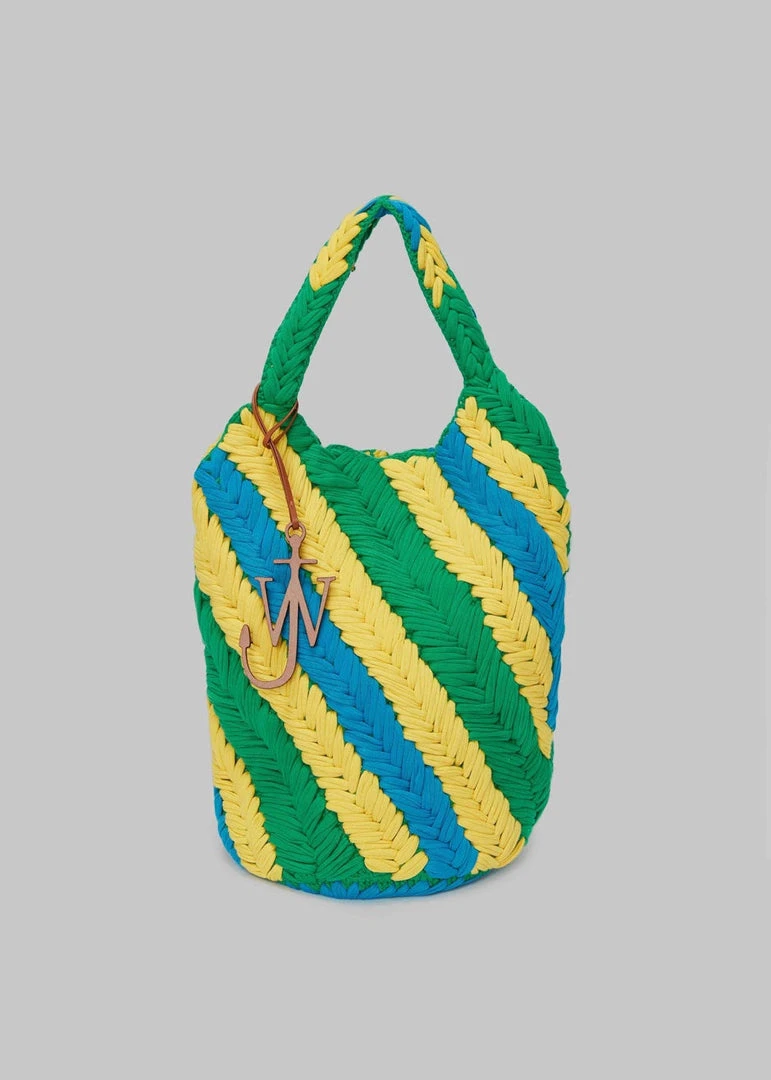 JW Anderson Knitted Shopper - Green/Yellow/Blue Men 4 JW Anderson Knitted Shopper - Green/Yellow/Blue Men