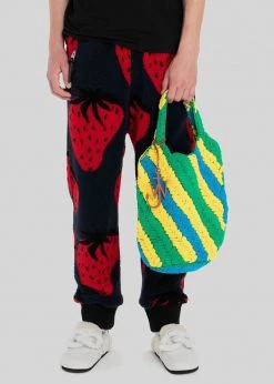 JW Anderson Knitted Shopper - Green/Yellow/Blue Men