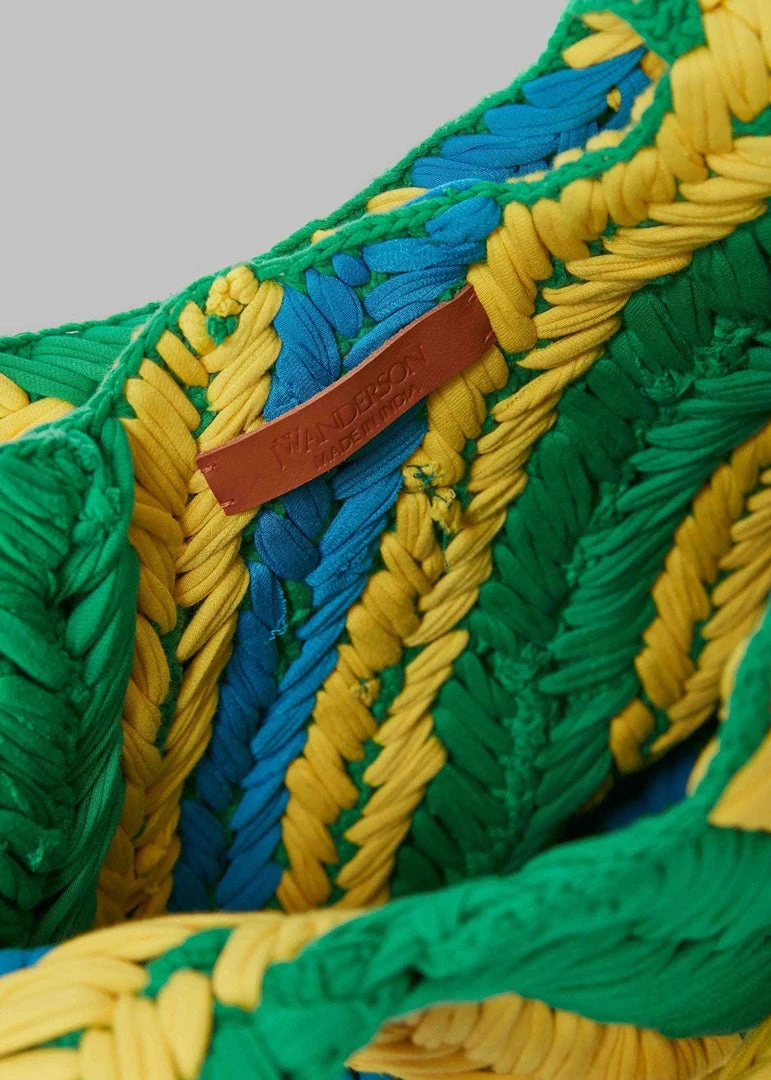JW Anderson Knitted Shopper - Green/Yellow/Blue Men 3 JW Anderson Knitted Shopper - Green/Yellow/Blue Men