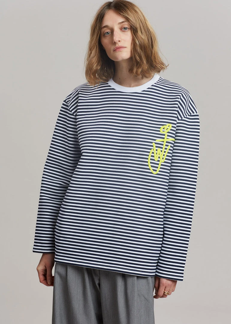 Men JW Anderson Long Sleeve Crewneck Tee - Black/White 7 Men JW Anderson Long Sleeve Crewneck Tee - Black/White