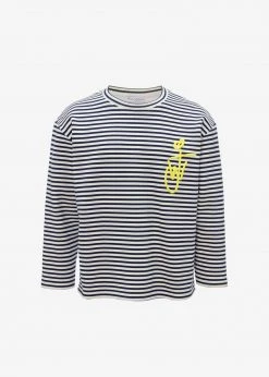 Men JW Anderson Long Sleeve Crewneck Tee - Black/White 19 Men JW Anderson Long Sleeve Crewneck Tee - Black/White
