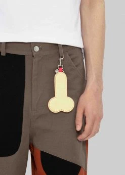 JW Anderson Penis Keyring - Pale Yellow/Hot Pink ACCESSORIES