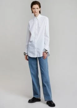 JW Anderson Silver Chain Link Shirt - White CLOTHING 9 JW Anderson Silver Chain Link Shirt - White CLOTHING