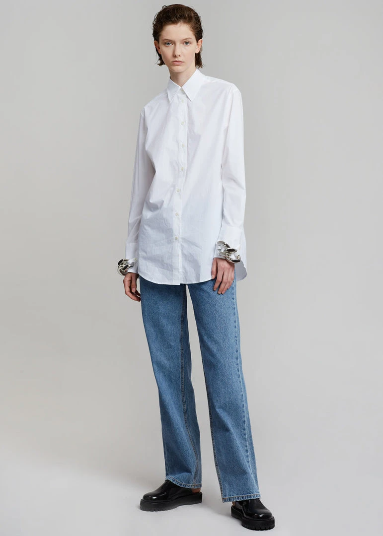 JW Anderson Silver Chain Link Shirt - White CLOTHING 4 JW Anderson Silver Chain Link Shirt - White CLOTHING