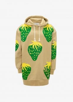 JW Anderson Strawberry Hoodie - Natural/Green