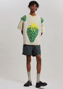 Men JW Anderson Strawberry V-Neck Vest - Natural/Green