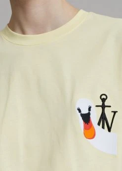 CLOTHING JW Anderson Swan Embroidered Logo T-Shirt - Yellow