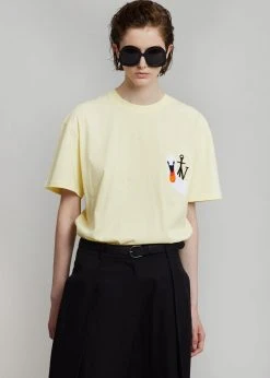 CLOTHING JW Anderson Swan Embroidered Logo T-Shirt - Yellow