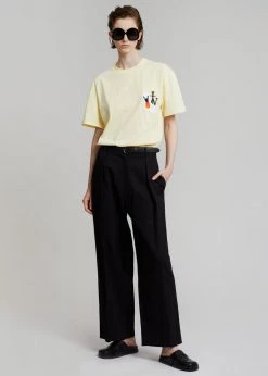 CLOTHING JW Anderson Swan Embroidered Logo T-Shirt - Yellow
