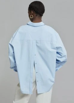 Love You So Much CLOTHING Kae Button Back Shirt - Sky