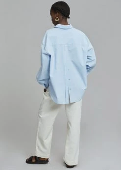 Love You So Much CLOTHING Kae Button Back Shirt - Sky