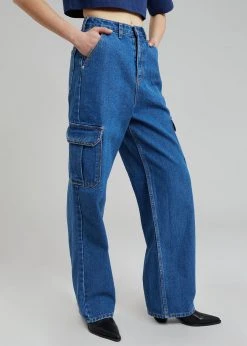 Varial Kai Cargo Denim Pants - Medium Wash