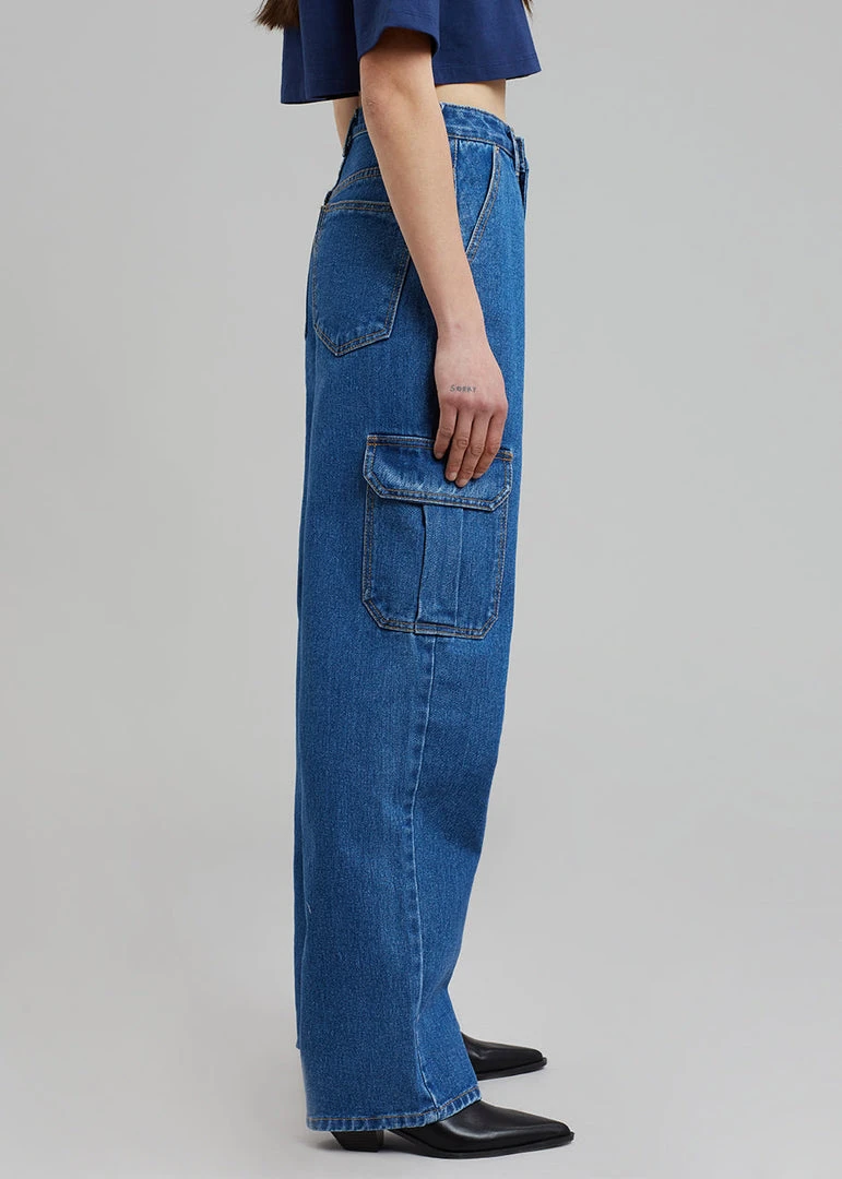 Varial Kai Cargo Denim Pants - Medium Wash 10 Varial Kai Cargo Denim Pants - Medium Wash