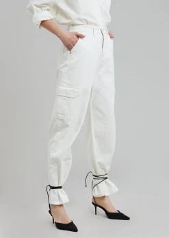 Varial Kai Cargo Denim Pants - White CLOTHING