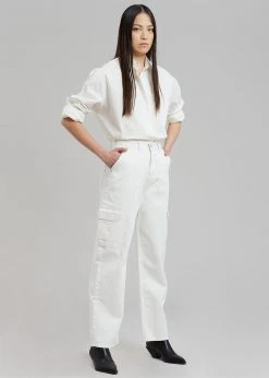 Varial Kai Cargo Denim Pants - White CLOTHING