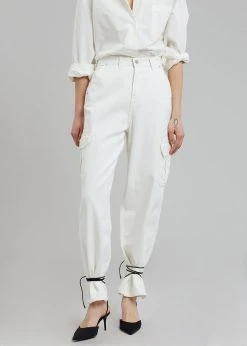 Varial Kai Cargo Denim Pants - White CLOTHING