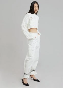 Varial Kai Cargo Denim Pants - White CLOTHING