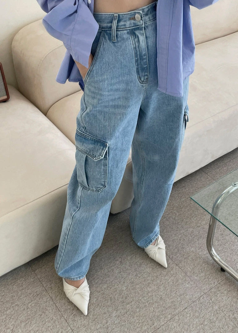 Varial Kai Cargo Denim Pants - Worn Wash CLOTHING 1 Varial Kai Cargo Denim Pants - Worn Wash CLOTHING