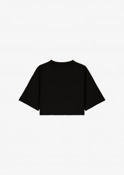 The Frankie Shop CLOTHING Karina Cropped T-Shirt - Black 9 The Frankie Shop CLOTHING Karina Cropped T-Shirt - Black