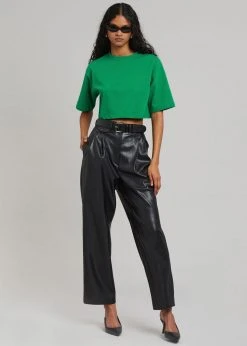 The Frankie Shop Karina Cropped T-Shirt - Green