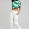 The Frankie Shop CLOTHING Karina Cropped T-Shirt - Green/White