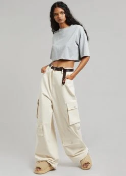 The Frankie Shop CLOTHING Karina Cropped T-Shirt - Heather Grey