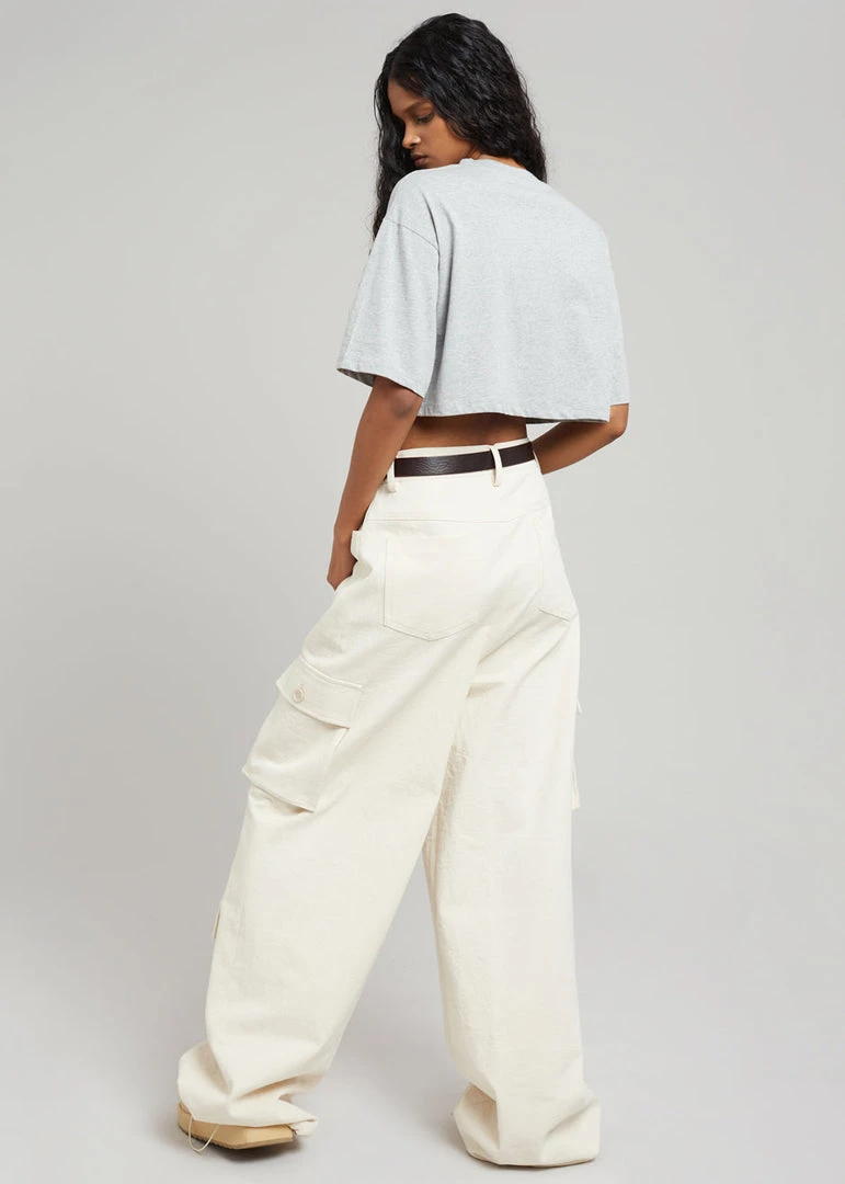 The Frankie Shop CLOTHING Karina Cropped T-Shirt - Heather Grey 6 The Frankie Shop CLOTHING Karina Cropped T-Shirt - Heather Grey