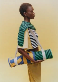 The Frankie Shop CLOTHING Karina Cropped T-Shirt - Kelly Green/Navy